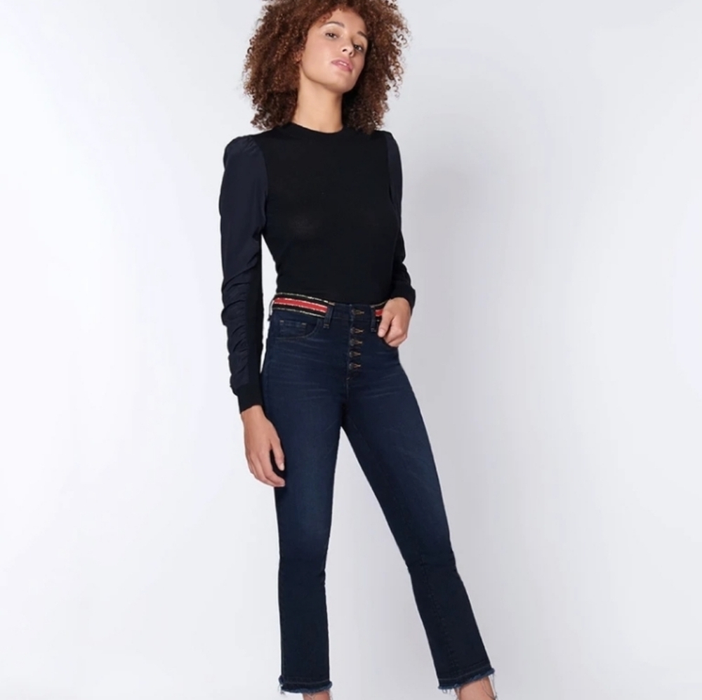 Veronica Beard Carolyn High-Rise Baby-Boot Jean Wi